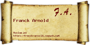 Franck Arnold névjegykártya